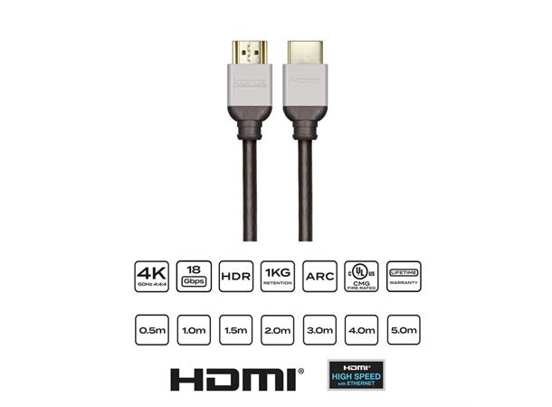 Kordz HDMI Pro3 Series 18Gbps 1m High Speed m/ Ethernet, ARC HDCP 2.2,