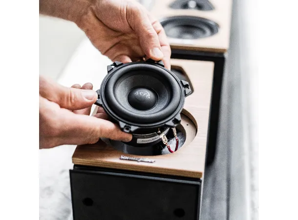 Sonus Faber Lumina I, walnut 2-veis høyttaler, plassering benk/hylle 