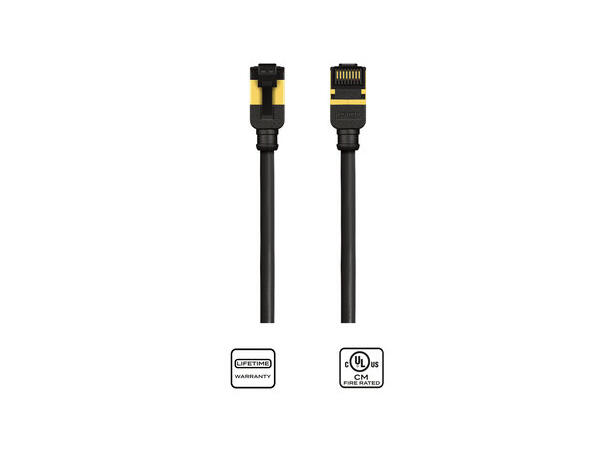 Kordz PRS CAT6A Patchkabel 0,15m Sort Slim Profile CAT6A U/FTP. Sort