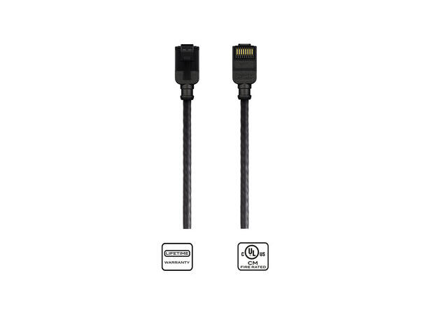 Kordz PRO CAT6 nettverkskabel. 10m Grå Slim Profile Network Patch Cord. Grå