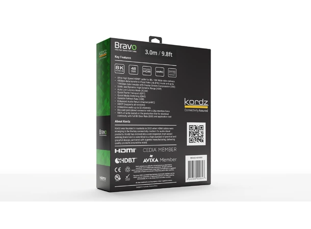 Kordz HDMI Bravo 1m Ultra High Speed - 48Gbps 