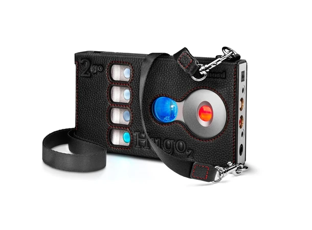 Chord Hugo2/2go Leather Carry Case, sort Etui i lær til Hugo2 og 2go, bærestropp 