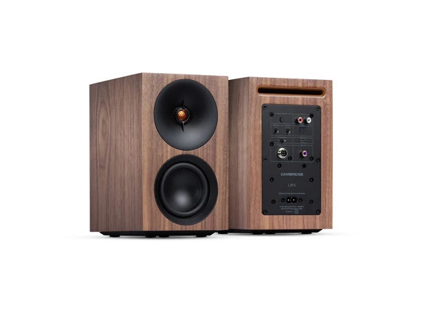 Cambridge L/R S, aktiv høyttaler, Walnut Bluetooth, RCA/optisk inngang 