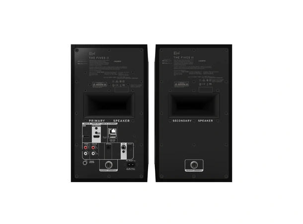 Klipsch The Fives II, Ebony Aktive streaming-høyttalere, HDMI, RIAA 