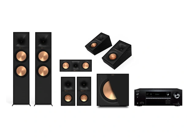 Onkyo TX-NR5100 / Klipsch R-800F ATMOS Reference 5.1.2 pakke med forsterker 