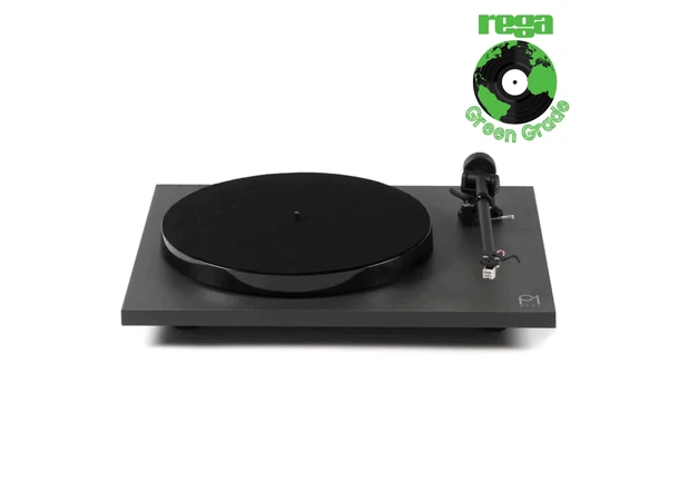 Rega Planar 1, ECO-deck Green Grade, sor RB110 arm, EBLT drivrem, sort 