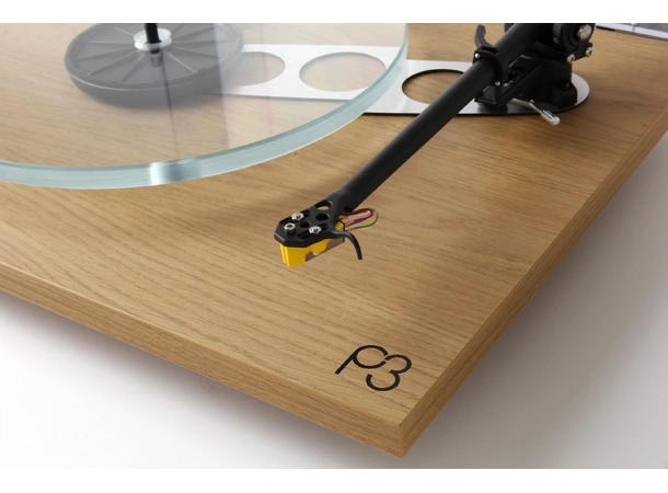Rega Planar 3, Exact pickup, Oak Glasstallerken, RB330 arm, EBLT drivrem 