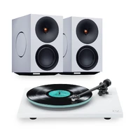 Cambridge L/R X /  Rega Planar 2, White Streaming-høyttalere og platespiller