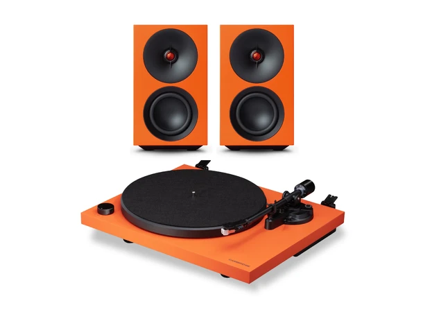 Cambridge L/R S og Spira 1, Orange Aktive høyttalere og platespiller 