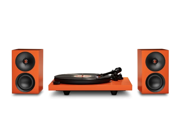 Cambridge L/R S og Spira 1, Orange Aktive høyttalere og platespiller 