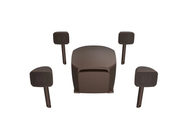 Klipsch Courtyard 4.1, høyttalerpakke Inkludert 4 stk høyttalere og subwoofer 