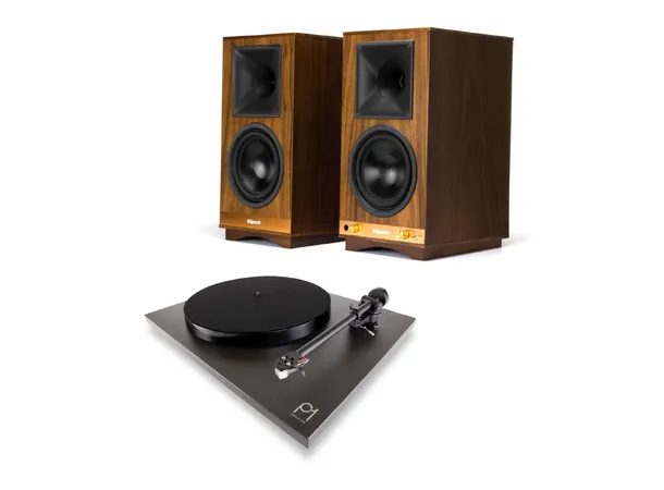 Klipsch SIXES / Rega Planar 1 - Sort Aktive høyttalere med platespiller 