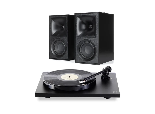 Klipsch The Fives / Planar 1 ECO-deck Aktive høyttalere og platespiller, Black 