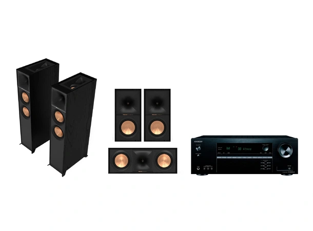 Onkyo TX-SR494DAB / Klipsch R-605 ATMOS Reference 5.0.2 pakke med forsterker 
