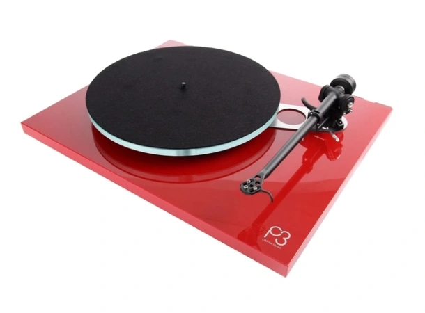 Rega Planar 3 platespiller, Rød Uten PU, RB330 arm 