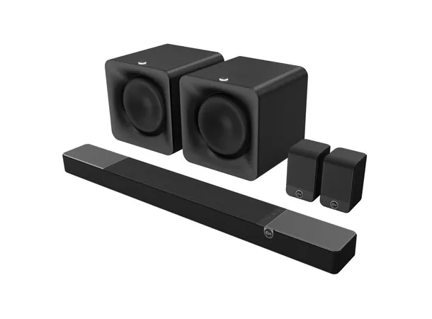 Klipsch Flexus Core 200 med sub og surr Lydplanke 2x subwoofer og bakhøyttalere 