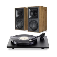 Klipsch The Fives / Planar 1 ECO-deck Aktive høyttalere og platespiller,Walnut