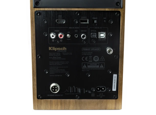 Klipsch The Fives / Planar 1 ECO-deck Aktive høyttalere og platespiller,Walnut 