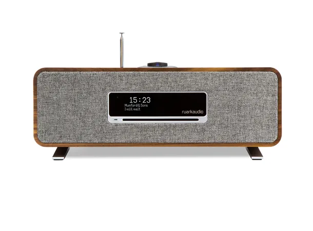 Ruark R3S, musikksystem, valnøtt Spotify, Bluetooth, nettverk, DAB+, CD 