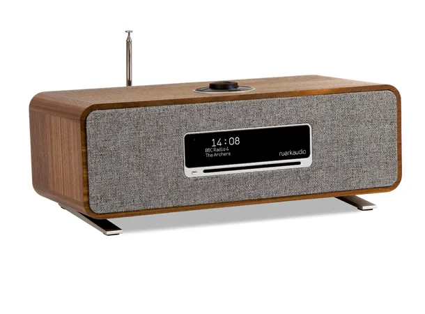 Ruark R3S, musikksystem, valnøtt Spotify, Bluetooth, nettverk, DAB+, CD 