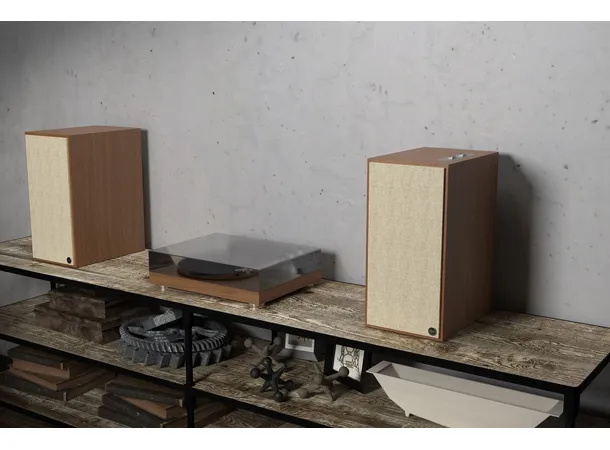 Klipsch The Nines, Walnut Aktive høyttalere, Bluetooth, HDMI, par 