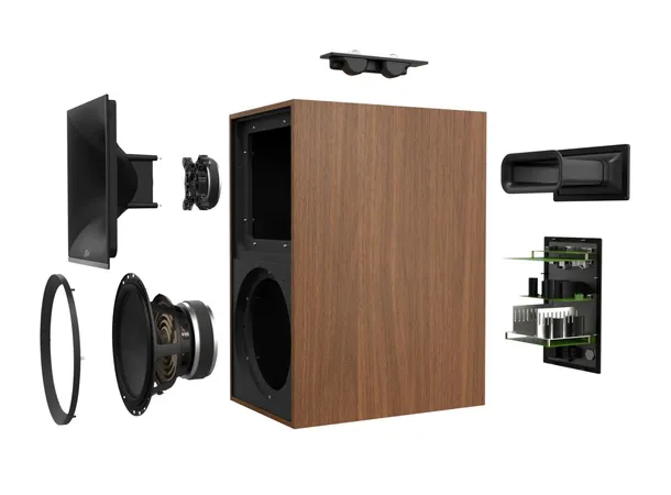 Klipsch The Nines, Walnut Aktive høyttalere, Bluetooth, HDMI, par 