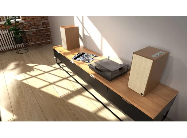 Klipsch The Sevens, Walnut Aktive høyttalere, Bluetooth, HDMI, par 