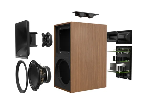 Klipsch The Sevens, Walnut Aktive høyttalere, Bluetooth, HDMI, par 