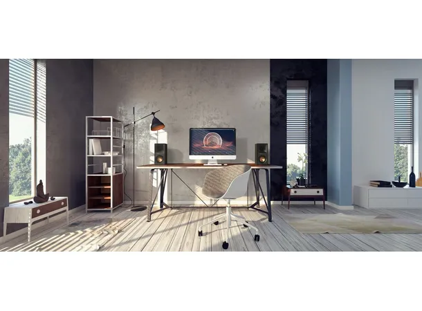 Klipsch R-40PM aktiv høyttaler - Sort Bluetooth, USB, optisk, RIAA, par 