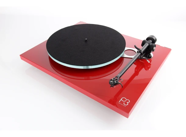 Rega Planar 3, Nd5 pickup, rød Glasstallerken, RB330 arm, EBLT drivrem 