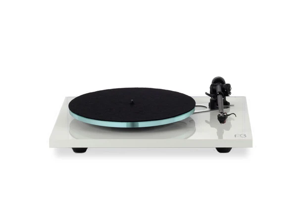 Rega Planar 3, uten pickup, hvit Glasstallerken, RB330 arm, EBLT drivrem 