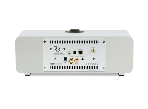 Ruark R3S, musikksystem, Soft Grey Spotify, Bluetooth, nettverk, DAB+, CD 