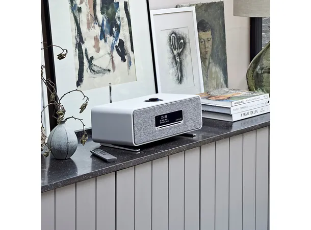 Ruark R3S, musikksystem, Soft Grey Spotify, Bluetooth, nettverk, DAB+, CD 