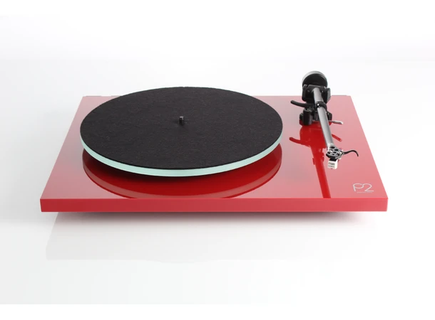Rega Planar 2 platespiller, Carbon, rød Glasstallerken, RB220 arm, High Gloss 