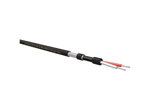 VdH D-501 Silver Hybr.RCA-RCA, 1,0m RCA-RCA tonearmskabel, Cr.Silver 