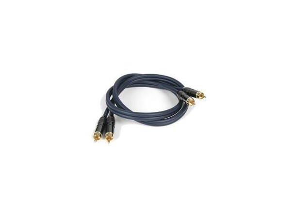 XTZ Blue Line 1 meter signalkabel 2 x RCA - 2 x RCA 