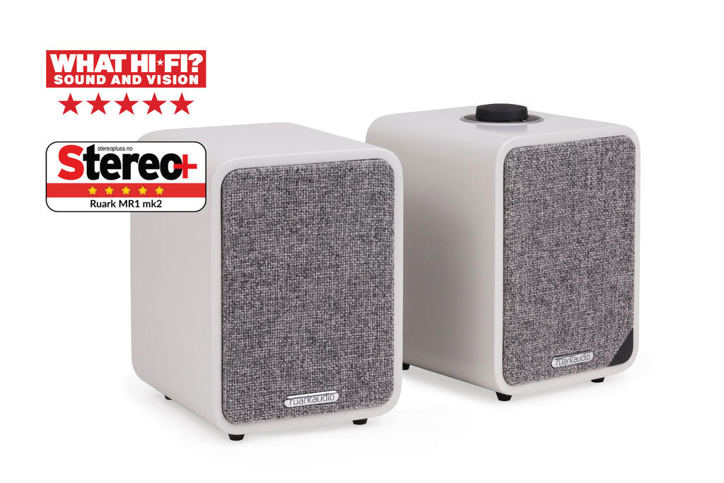 Ruark MR1 Mk2 trådløs høyttaler, lys grå Bluetooth, APTX, linje inn