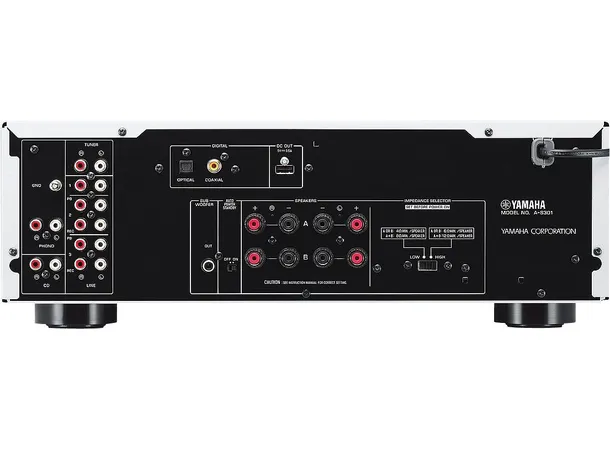 Yamaha A-S301 MK II stereoforsterker Sølv - Subwoofer tilkobling, digital inn 