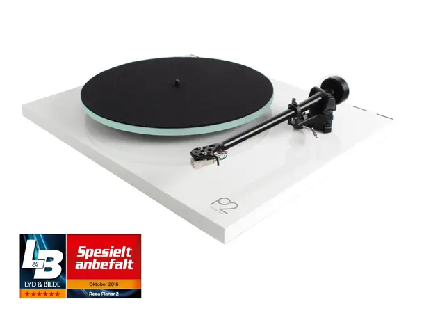 Rega Planar 2 platespiller, Carbon, hvit Glasstallerken, RB220 arm, High Gloss 