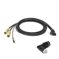 VdH D-502 Hybrid, TAC 90-RCA, 1,0m Angled DIN-RCA tonearmskabel, sølv OFC