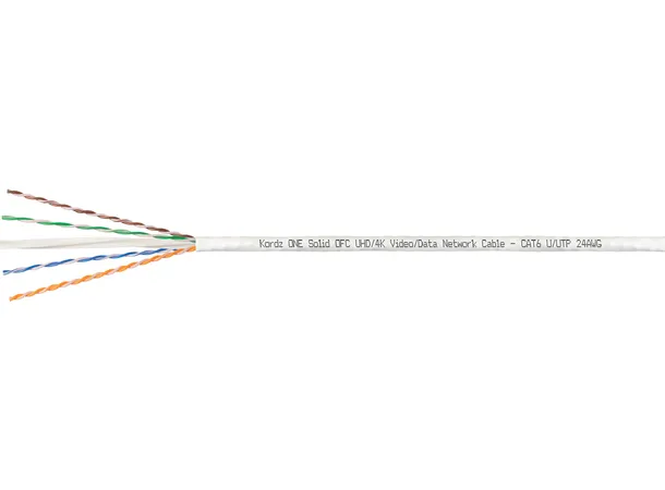 Kordz ONE CAT6 U/UTP 24AWG LSZ Hvit 305m hvit CAT 6 kabel 