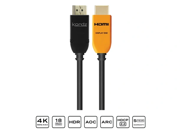 Kordz PRS3 Active Optisk HDMI 15m 18Gig HDMI. 4K, 4:4:4, HDR 