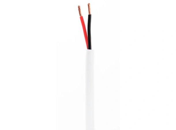 Høyttalerkabel 2 x 2.5 mm² - Hvit 12/2 65 kordeller. Pris pr meter 
